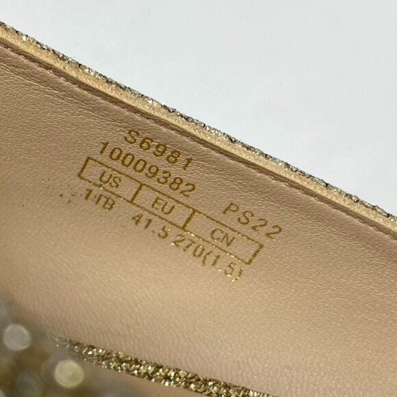 Stuart Weitzman Linsi 75 Pointed Toe Metallic Woven Pump Heels Rubber Sole NWB - Picture 13 of 13